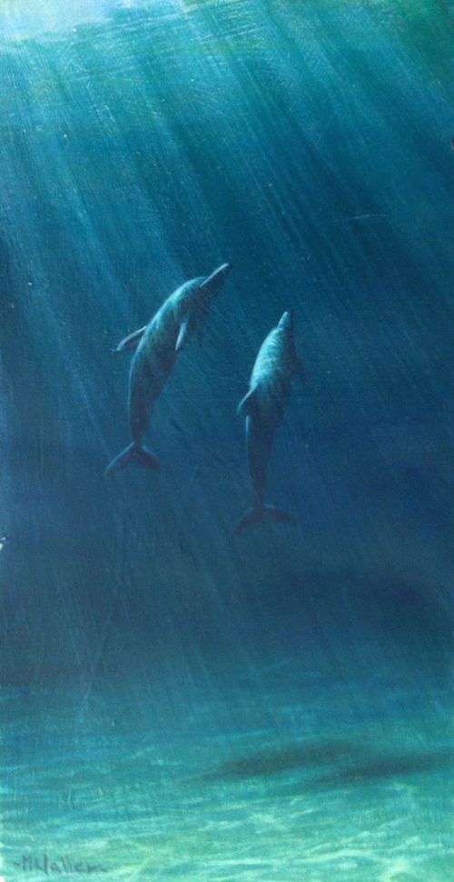 learn to paint a dolphin family like this one with Mark's downloadable tutorial (V-Log) Dolphin Family - Underwater