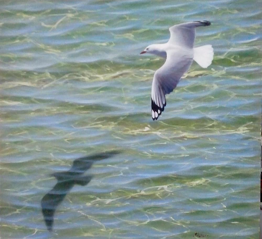 The reflections from the sky give this painting so much realism!