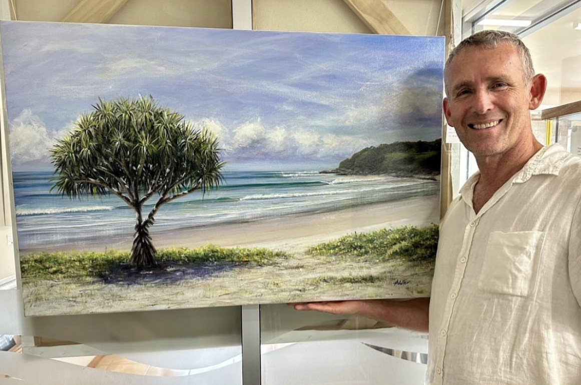 Mark Waller's finished image painted on Sustainable Canvas, "Hugo's Spot"