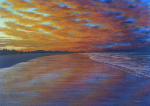 Acrylic Sunset Painting Ocean