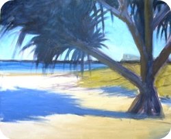 free painting lesson, how to paint a beach landscape
