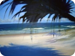 free painting lesson, how to paint a beach landscape