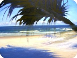 free painting lesson, how to paint a beach landscape