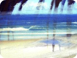 free painting lesson, how to paint a beach landscape