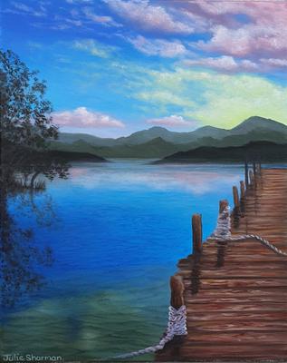 Tasmanian landscape 'Home' oil on canvas  410 x 510 mm