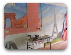 painting a mural, Mark style painting a mural, Mark style