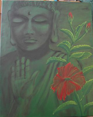 Buddha and Hibiscus