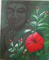 Red Hibiscus and Buddha